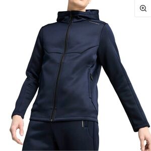 Porsche Design Puma Hooded Sweat Jacket. Navy Blue NWT